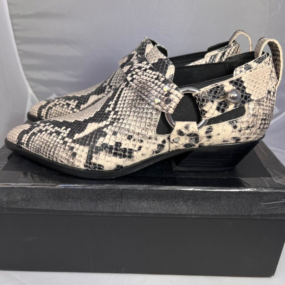 Rag & Bone Westin Harness leather Ankle Boots black/white Sz EU-39 +Runs Small+ - Picture 6 of 16